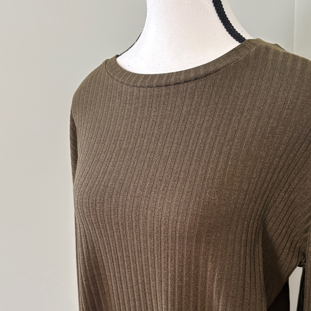 Ribbed Olive Green Sweater